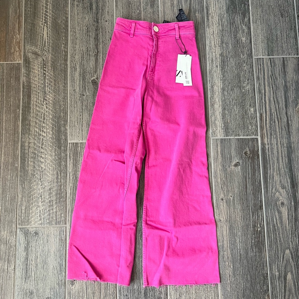 Zara Marine Straight Jeans in Pink